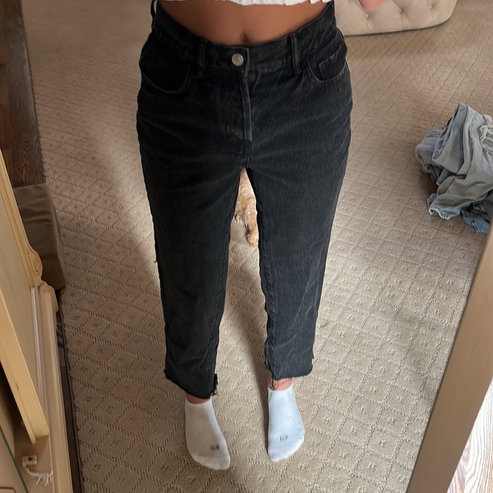 PacSun black high rise straight jeans